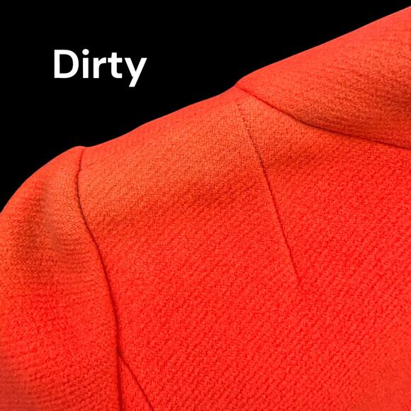 1960s Orange Wool Coat Young Elegants Double Breasted Lucite Buttons S/M Pockets - Picture 8 of 16